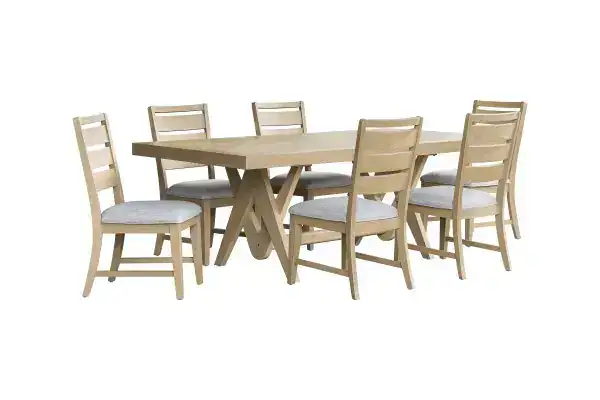 7-PIECE DINING SET - NATURAL