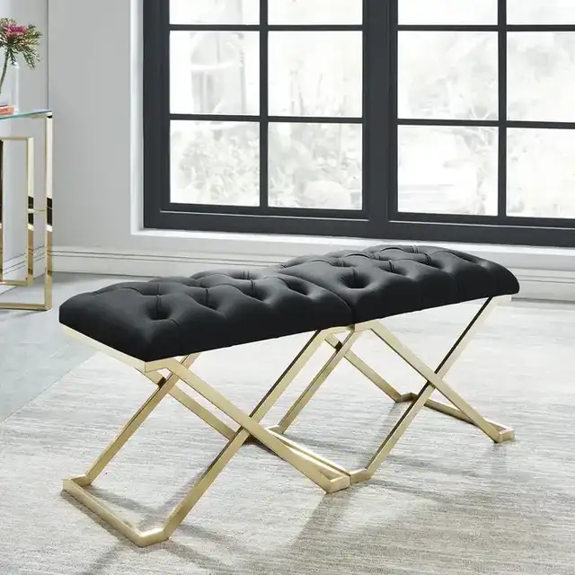 Rada Bench in Black and Brushed Gold