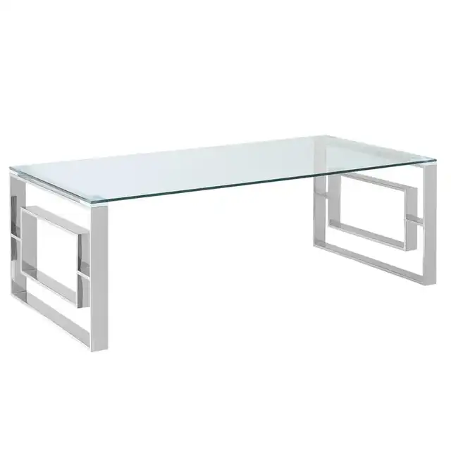 Eros Rectangular Coffee Table in Silver