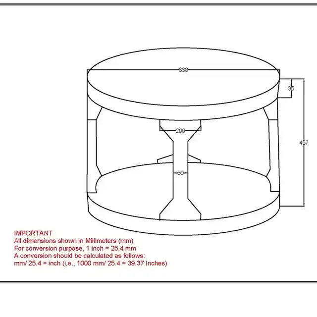 Avni Round Coffee Table in Distressed Natural