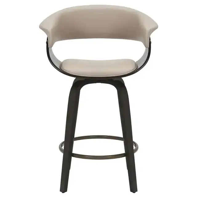 Holt 26" Counter Stool with Swivel, Set of 2 in Mushroom and Walnut