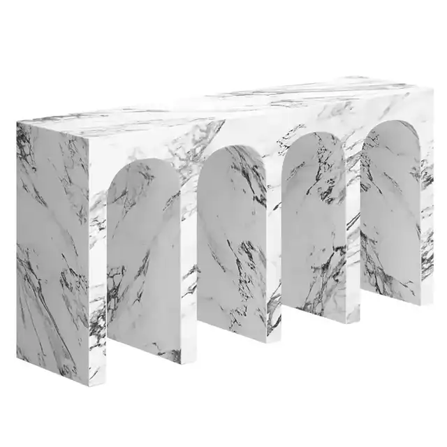 Atticus Console Table, 59" in Bulgari White