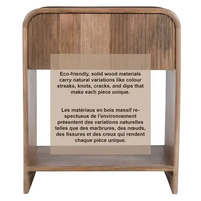 Amoli 1 Drawer Accent Table in Natural