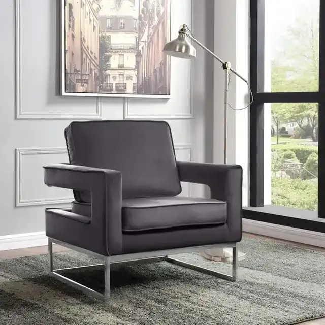 IF 6850 - Accent Chair (Grey Velvet)