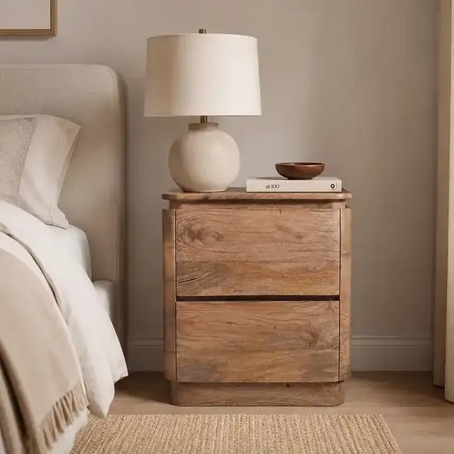 Akhila 2 Drawer Accent Table in Natural