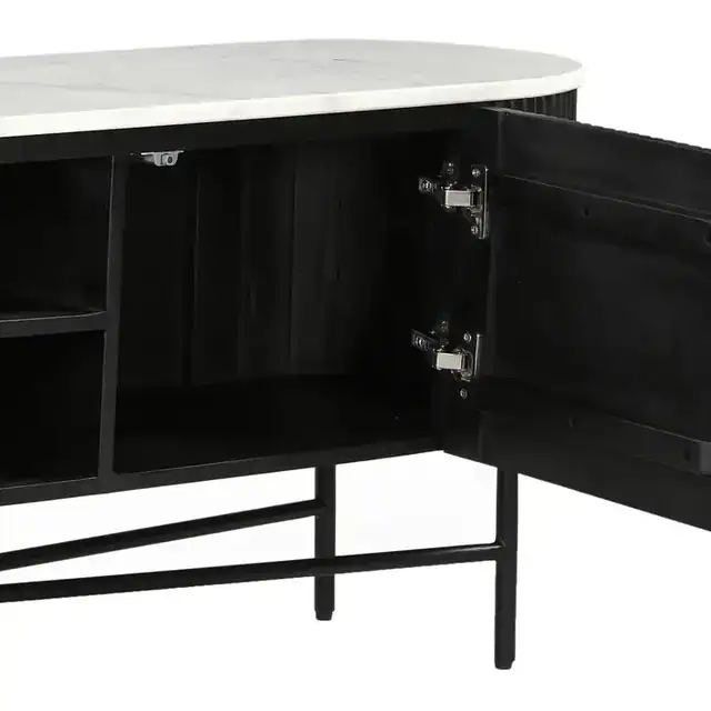Reyna Media Cabinet, 71" in Black and White