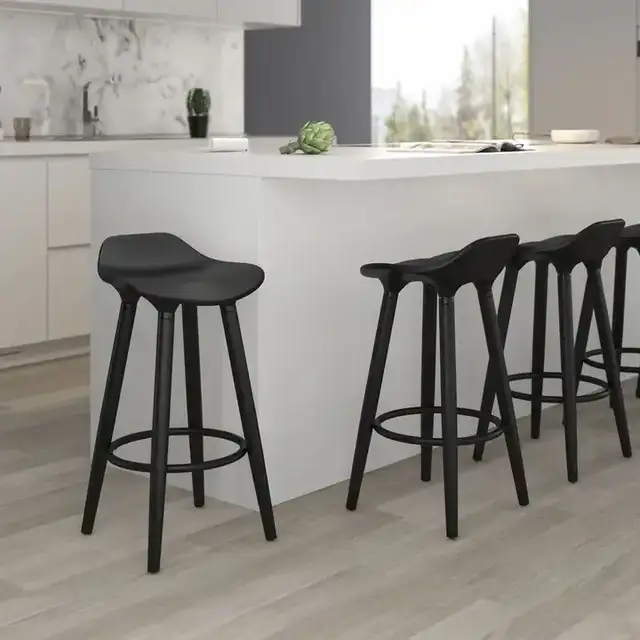 Trex 26" Counter Stool, Set of 2 in Black and Black