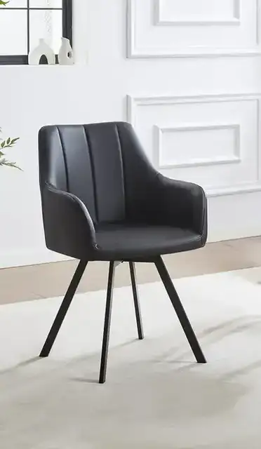 C-1413 - Chair-Swivel (Black PU) — 1 Chair