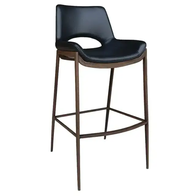 Icona 30" Bar Stool in Black and Walnut