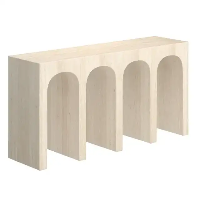 Atticus Console Table, 59" in Travertine