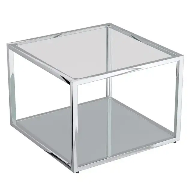 Casini Small Square Coffee Table in Silver