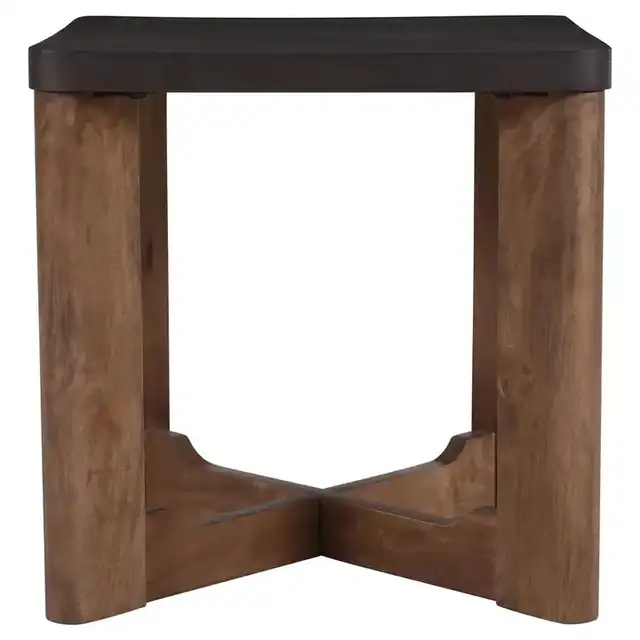 Merano Square Accent Table in Mocha and Walnut