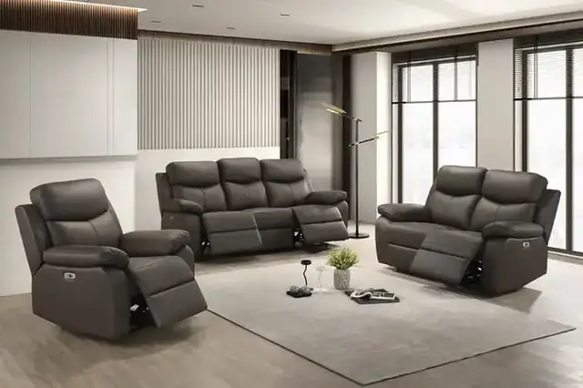 IF 8131 (Brown Leather Match) - 3Pc Power Recliner Set