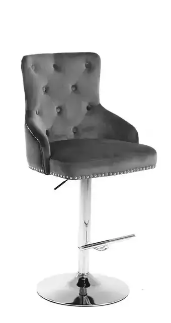 ST 6020 - Bar Stool - Grey Velvet
