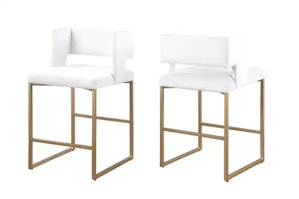 COUNTER STOOL, SET OF 2 - BEIGE