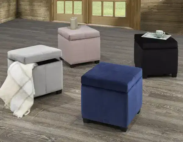 STORAGE OTTOMAN - GREY