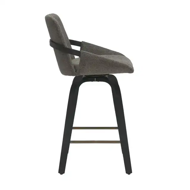 Parker 26" Counter Stool with Swivel, Set of 2 in Charcoal and Black