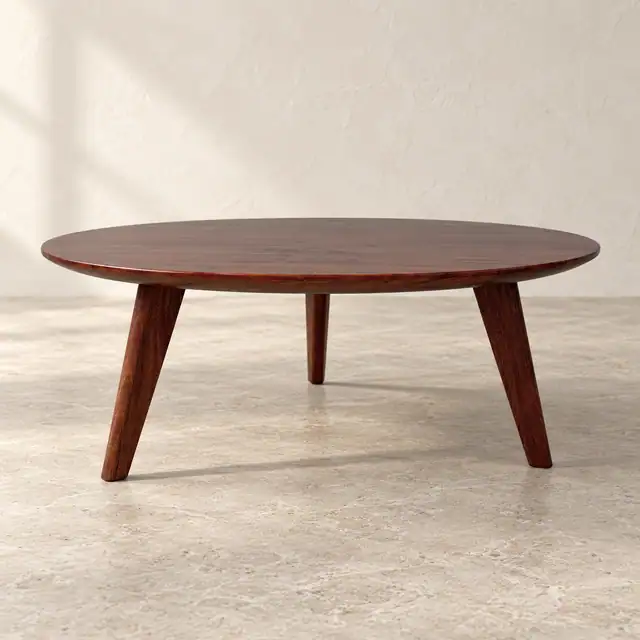 Round Solid Mahogany Coffee Table