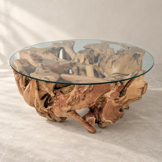 Amara Teak Root Coffee Table — Natural Large