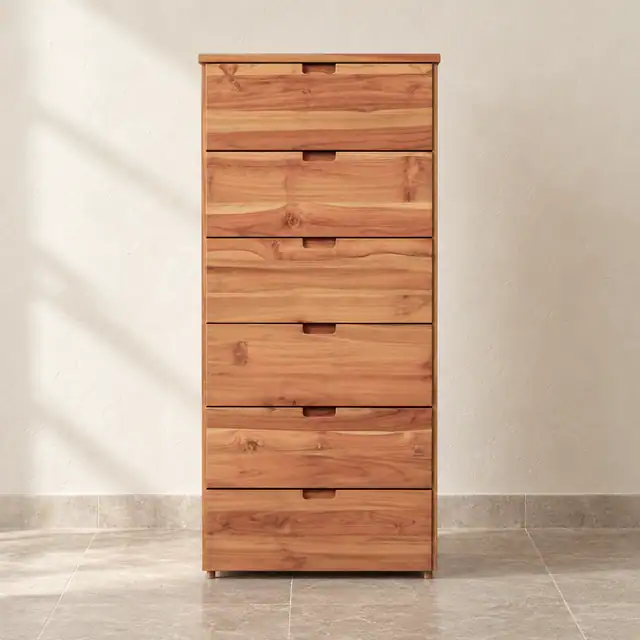 Solid Teak Tall Bedroom Dresser