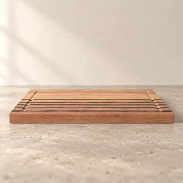 Solid Wood Cutting and Serving Board — Design 01 — Low Edge Profile