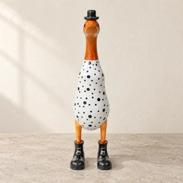 Handcrafted Teak Duck Sculpture — Design 02