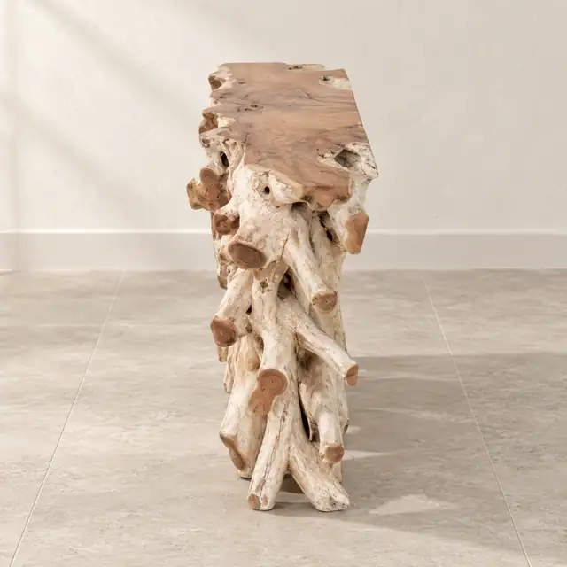 Amara Teak Root Console — Side