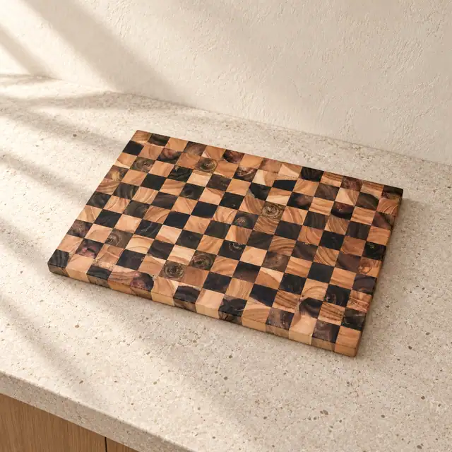 Solid Wood Cutting and Serving Board — Design 03 — Three Quarter