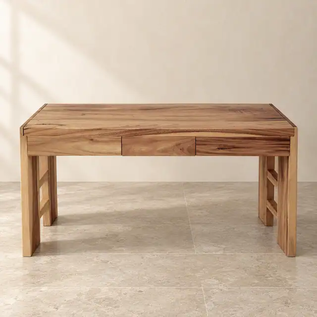 Solid Suar Wood Writing Desk with Drawer