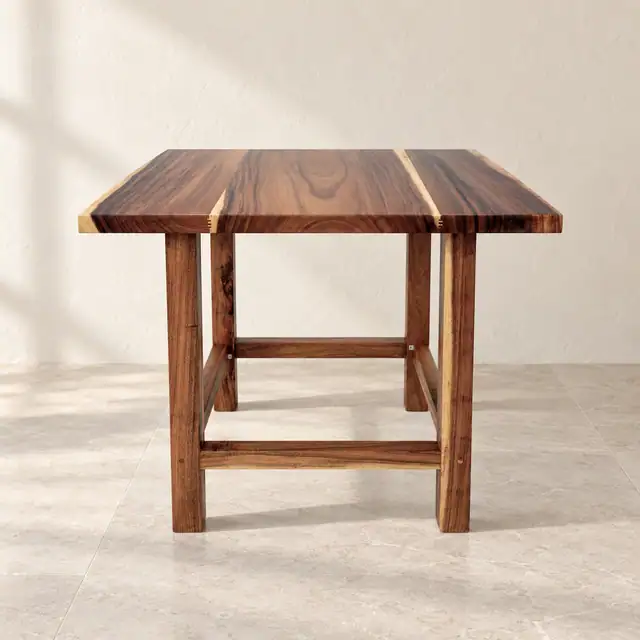 Square Solid Suar Wood Counter Table