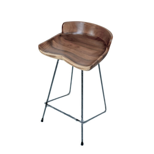 South American Walnut With Back Bar Stool