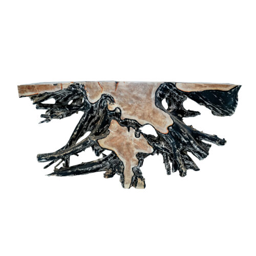 Black Resin Teak Console
