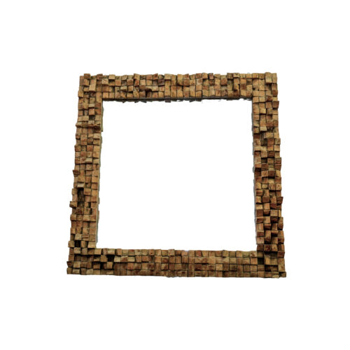 Teak Cube Mirror