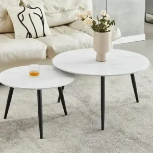 IF 2210 - 2Pc Coffee Table Set (Snowy White Stone)