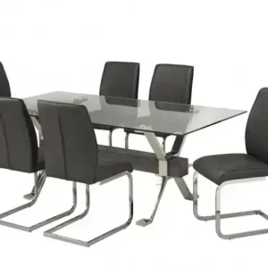 7-PIECE DINING SET - GREY