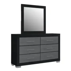 Emma (Black-Grey) - Dresser & Mirror