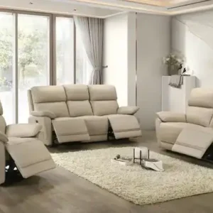 IF 8172 (Cream Leather Match) - 3Pc Power Recliner Set