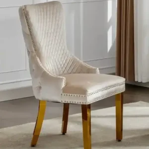 C 1285 - Chair (Creme Velvet) — 1 Chair