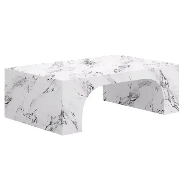 Atticus Rectangular Coffee Table in Bulgari White