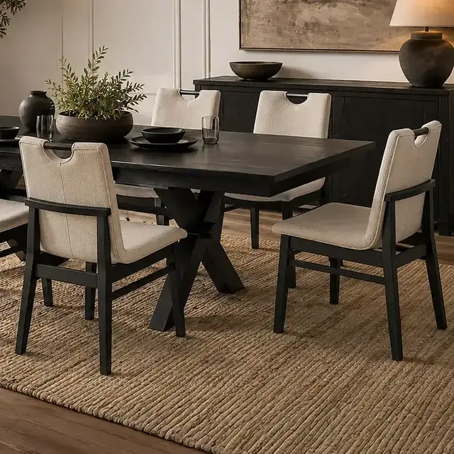 Argyle Dining Chair in Beige and Black — 1 Chair