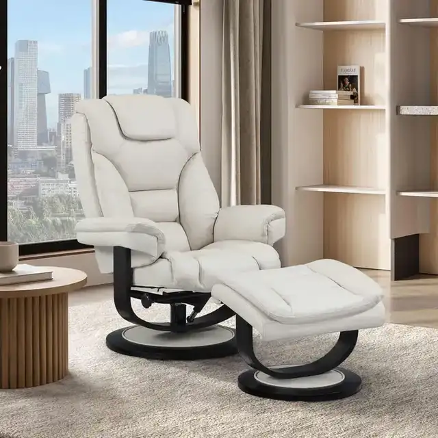 IF 6202 - Recliner (Light Beige Leather)