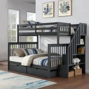 B 1851 - 39"/54" Bunk (Grey)(Reversible stairs)