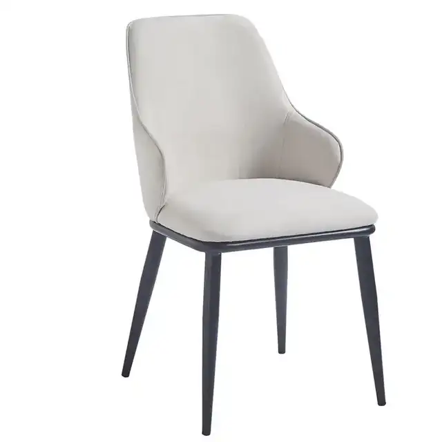 Kash Dining/Lounge Chair in Beige Fabric and Black — 1 Chair