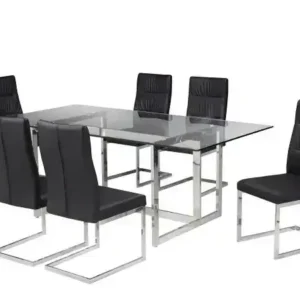 7-PIECE DINING SET - BLACK