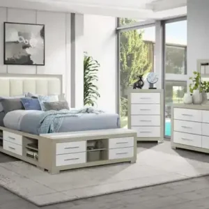 Emma (Natural-White) - 54" Double Bedroom Set