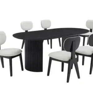 7-PIECE DINING SET - BLACK