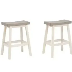 COUNTER STOOL, SET OF 2 - GREY/WHITE