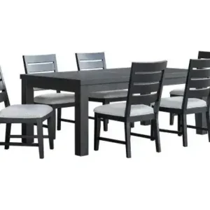 7-PIECE DINING SET - BLACK