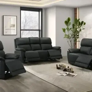 IF 8171 (Black Leather Match) - 3Pc Power Recliner Set