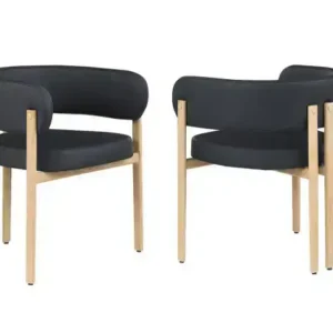 DINING CHAIR BLACK/OAK — 1 Chair